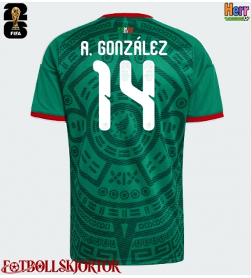 Mexiko Armando Gonzalez #14 Hemmatröja VM 2026 Kortärmad